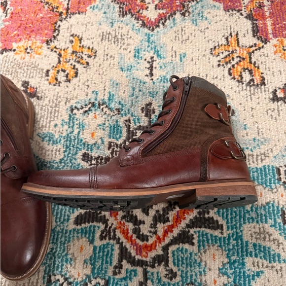 Men’s Crown Vintage Leather Lace Up Boots - Picture 3 of 8